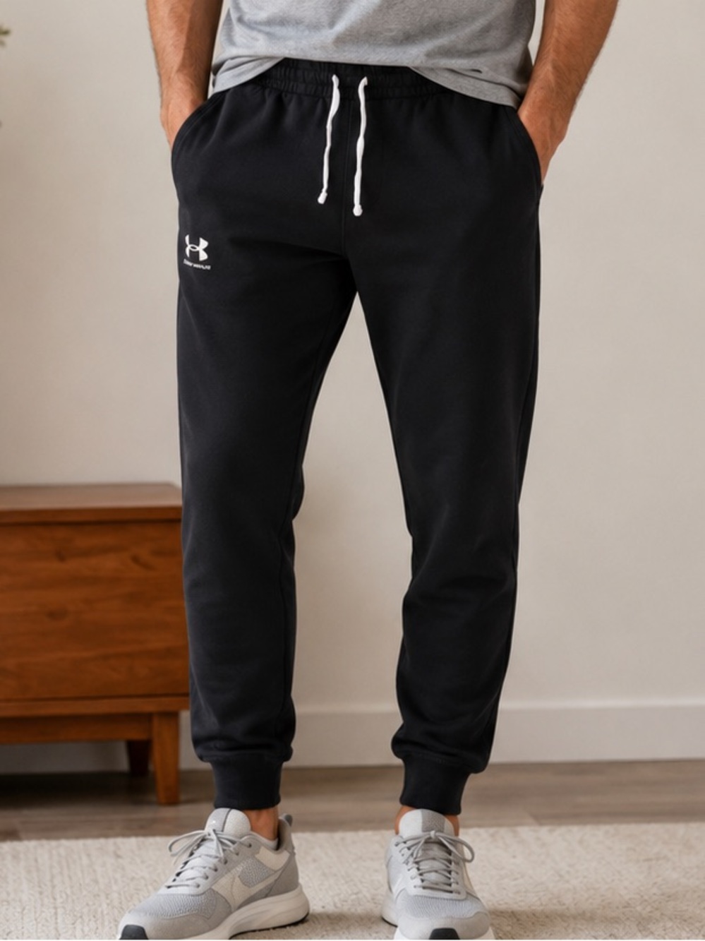 Under Armour Men’s Black Fleece Jogger Sweatpants XL Loose Fit Athletic